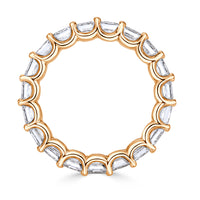 3.65ct Asscher Cut Diamond Eternity Band in 18k Champagne Yellow Gold