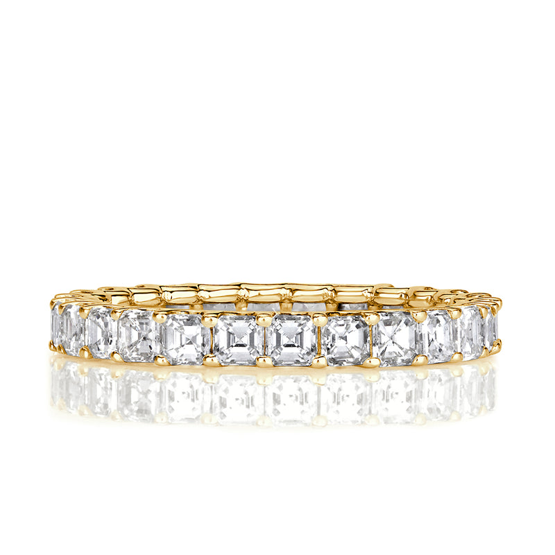 2.50ct Asscher Cut Diamond Eternity Band in 18k Yellow Gold