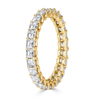 2.50ct Asscher Cut Diamond Eternity Band in 18k Yellow Gold