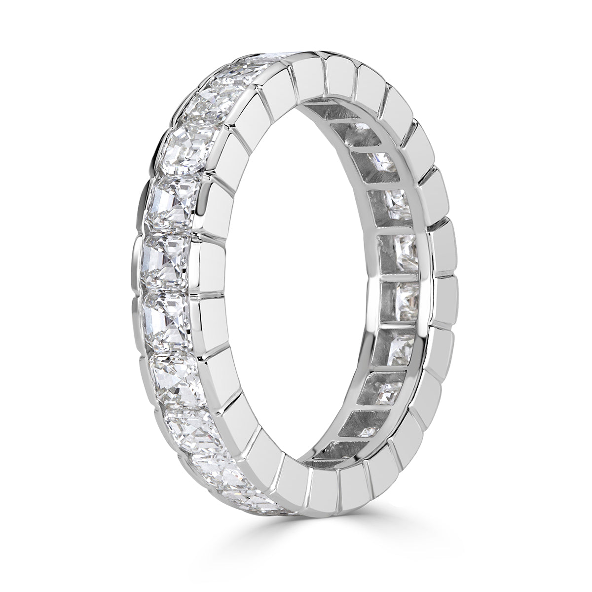 3.20ct Asscher Cut Diamond Eternity Band in Platinum