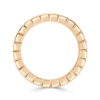 3.20ct Asscher Cut Diamond Eternity Band in 18k Champagne Yellow Gold