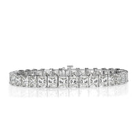25.35ct Radiant Cut Diamond Tennis Bracelet in 18k White Gold in 6.75'