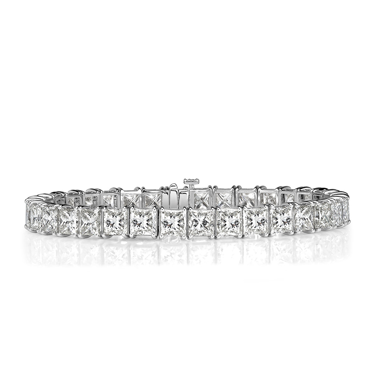 25.35ct Radiant Cut Diamond Tennis Bracelet in 18k White Gold in 6.75'