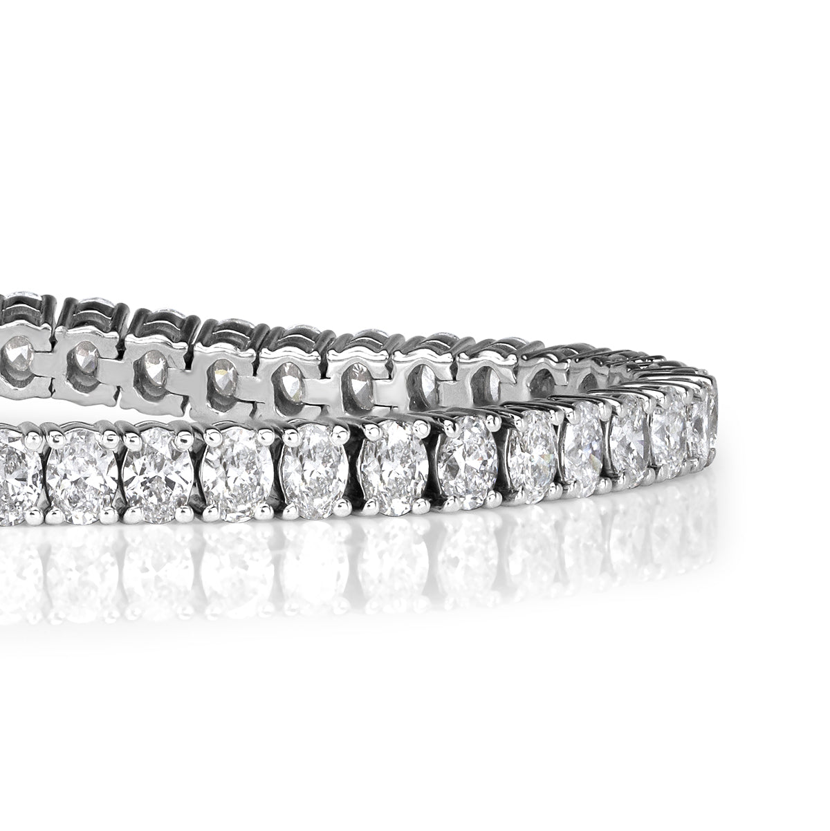 8.51ct Oval Cut Diamond Tennis Bracelet in 18k White Gold