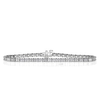 3.55ct Emerald Cut Diamond Tennis Bracelet in 7' in 18k White Gold