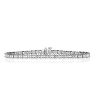 4.61ct Emerald Cut Diamond Tennis Bracelet in 18k White Gold in 7'