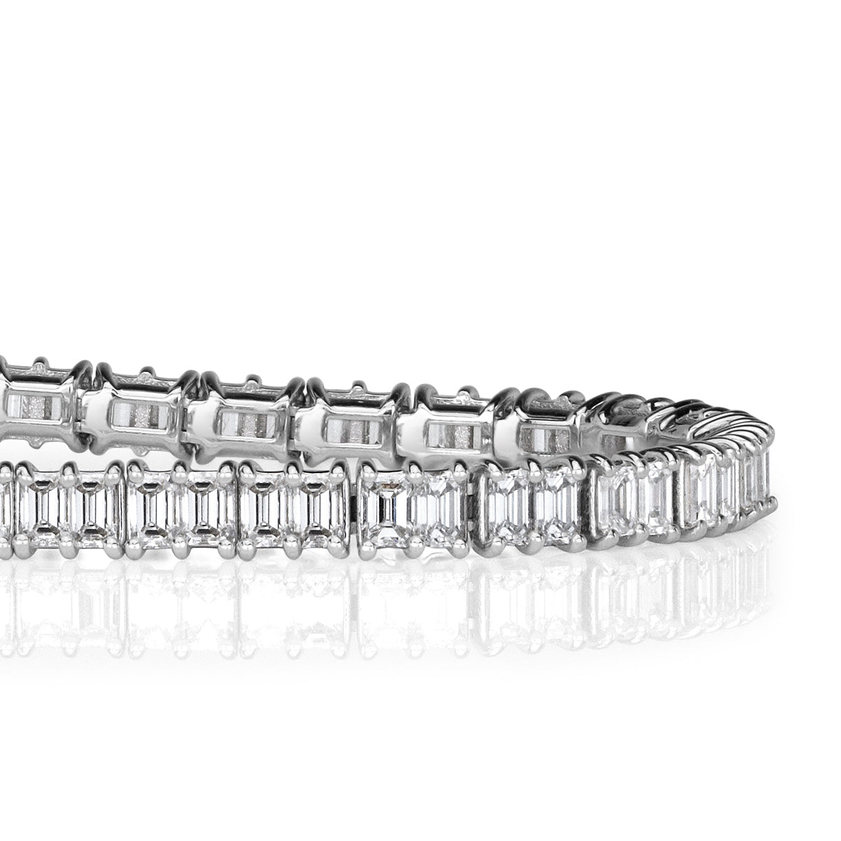 4.61ct Emerald Cut Diamond Tennis Bracelet in 18k White Gold