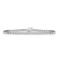 4.04ct Emerald Cut Diamond Tennis Bracelet in 18k White Gold in 7'