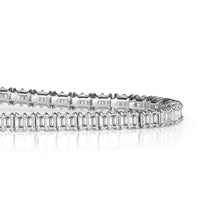 4.04ct Emerald Cut Diamond Tennis Bracelet in 18k White Gold