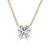 2.17ct Round Brilliant Cut Diamond Pendant in 18k Yellow Gold