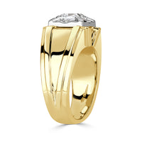 1.56ct Asscher Cut Diamond Men's Ring in 18k Yellow Gold