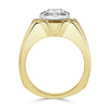1.56ct Asscher Cut Diamond Men's Ring in 18k Yellow Gold
