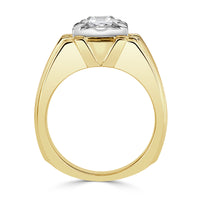 1.56ct Asscher Cut Diamond Men's Ring in 18k Yellow Gold