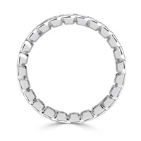 3.01ct Emerald Cut Diamond Bezel Set Eternity Band in 18k White Gold
