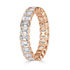3.01ct Emerald Cut Diamond Bezel Set Eternity Band in 18k Rose Gold