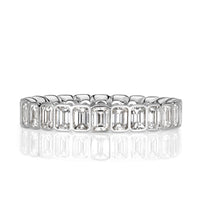 2.01ct Emerald Cut Diamond Bezel Set Eternity Band in 18k White Gold