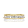 1.82ct Emerald Cut Diamond Bezel Set Eternity Band in 18k Yellow Gold