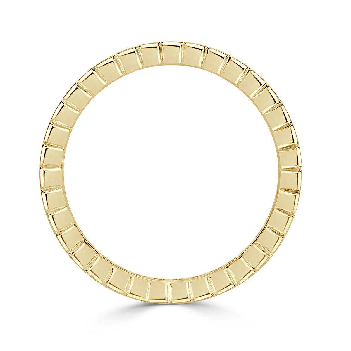 1.82ct Emerald Cut Diamond Bezel Set Eternity Band in 18k Yellow Gold