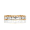 1.82ct Emerald Cut Diamond Bezel Set Eternity Band in 18k Champagne Yellow Gold