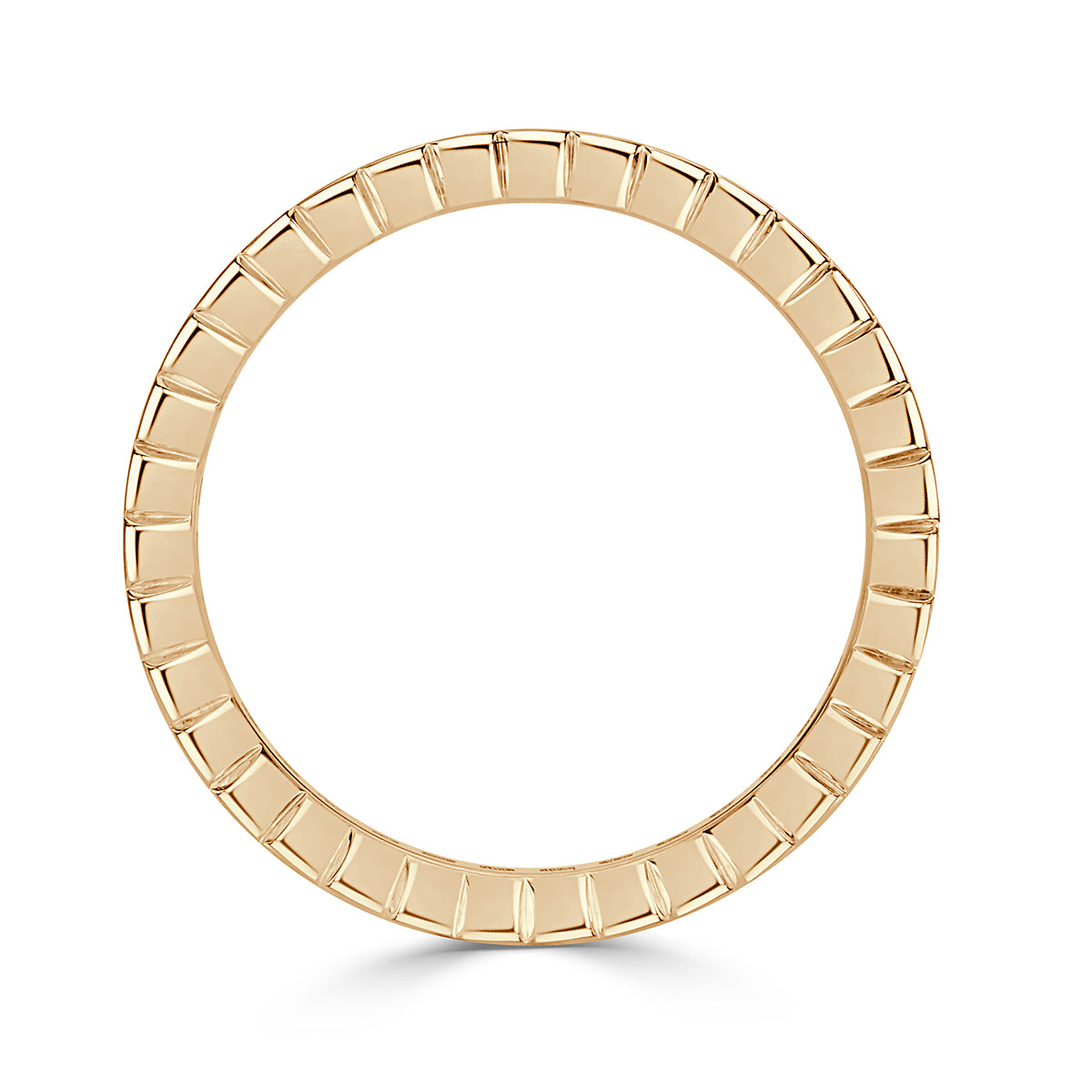 1.82ct Emerald Cut Diamond Bezel Set Eternity Band in 18k Champagne Yellow Gold