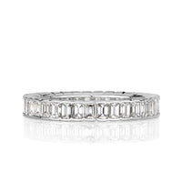 1.82ct Emerald Cut Diamond Bezel Set Eternity Band in Platinum