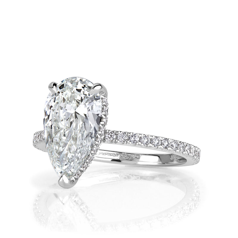 2.59ct Pear Shaped Diamond Engagement Ring