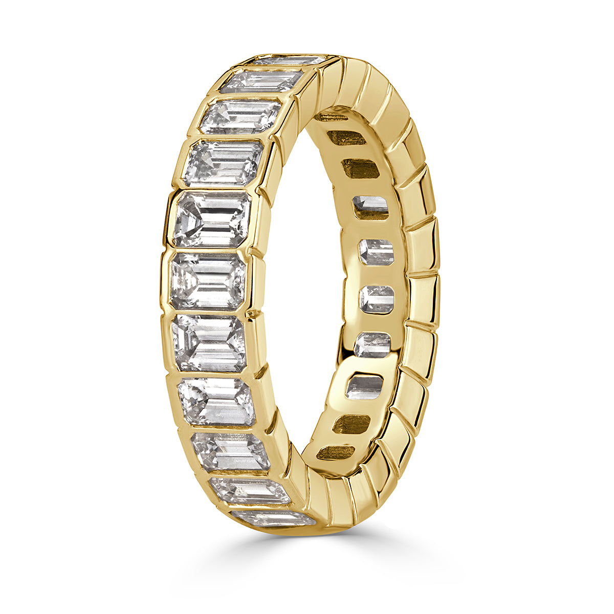 3.36ct Emerald Cut Diamond Eternity Band in 18k Yellow Gold