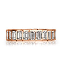 3.36ct Emerald Cut Diamond Eternity Band in 18k Rose Gold