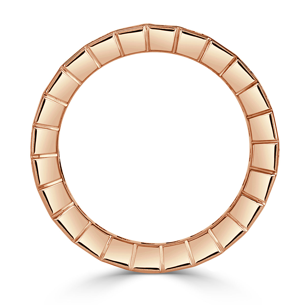 3.36ct Emerald Cut Diamond Eternity Band in 18k Rose Gold