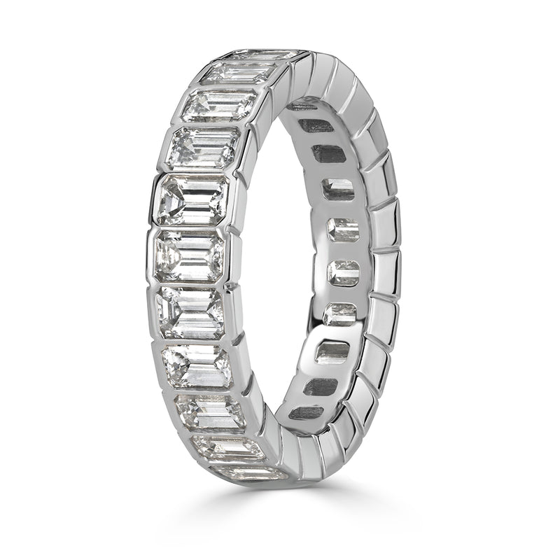 3.36ct Emerald Cut Diamond Eternity Band in 18k White Gold