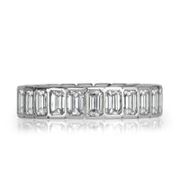 3.36ct Emerald Cut Diamond Eternity Band in Platinum