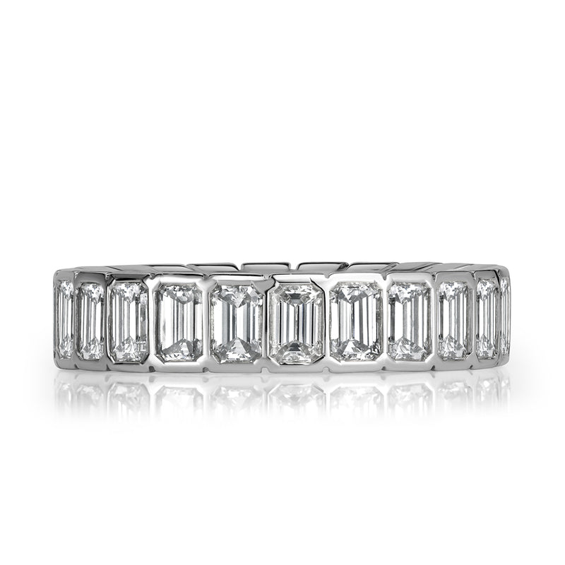 3.36ct Emerald Cut Diamond Eternity Band in Platinum