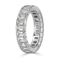 3.36ct Emerald Cut Diamond Eternity Band in Platinum