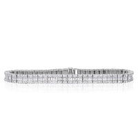 5.37ct Baguette and Round Brilliant Cut Diamond Bracelet in 18k White Gold at 6.75'