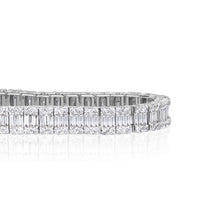 5.37ct Baguette and Round Brilliant Cut Diamond Tennis Bracelet in 18k White Gold