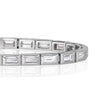 5.92ct Baguette Cut Diamond Bezel tennis Bracelet in 18k White Gold