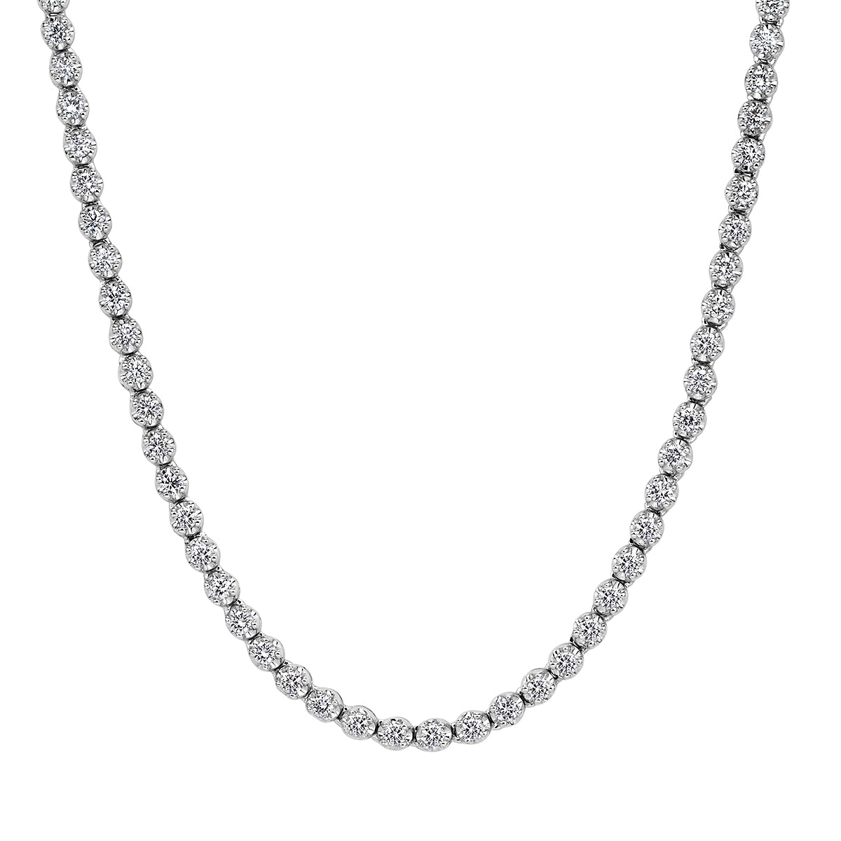2.49ct Round Brilliant Cut Diamond Tennis Necklace in 14k White Gold