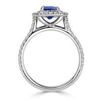 1.78ct Cushion Cut Sapphire and Diamond Engagement Ring