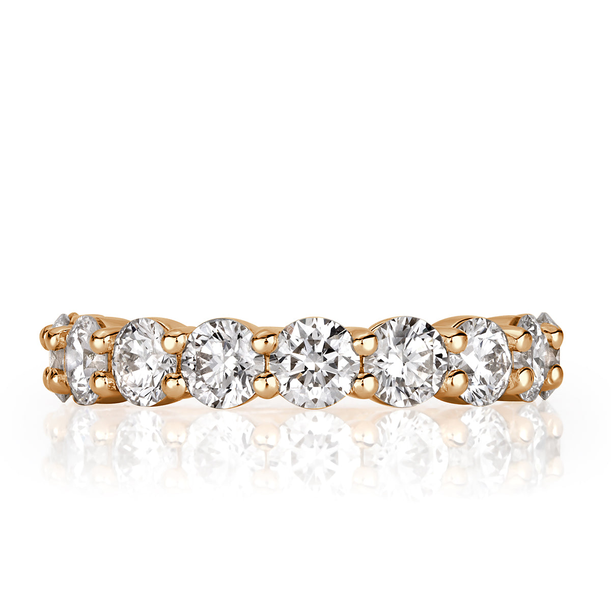 2.00ct Round Brilliant Cut Diamond Wedding Band in 18k Champagne Yellow Gold