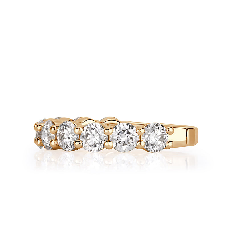 2.00ct Round Brilliant Cut Diamond Wedding Band in 18k Champagne Yellow Gold