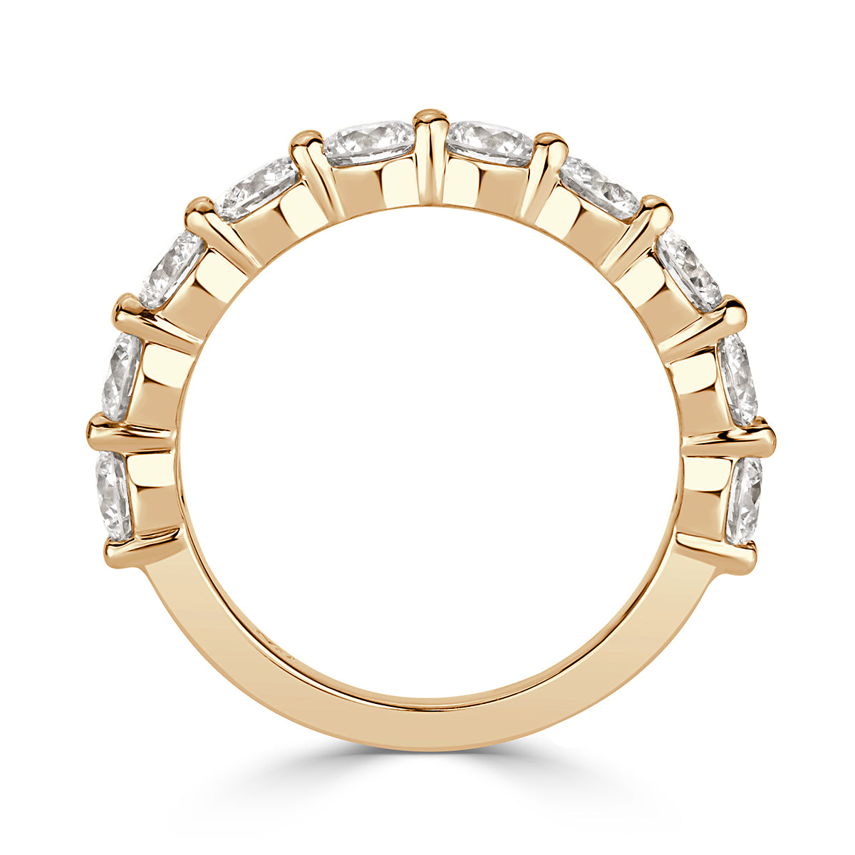 2.00ct Round Brilliant Cut Diamond Wedding Band in 18k Champagne Yellow Gold