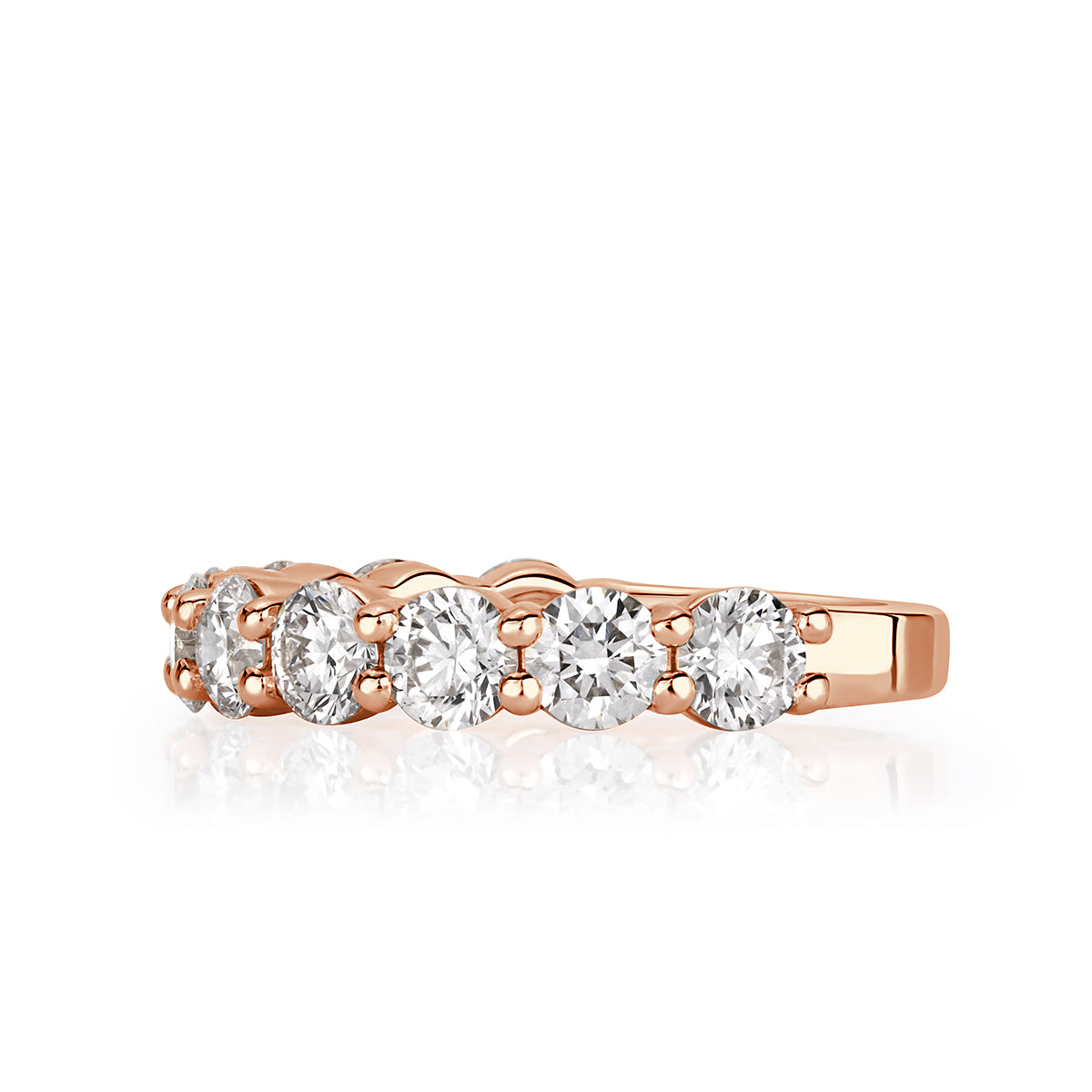 2.00ct Round Brilliant Cut Diamond Wedding Band in 18k Rose Gold