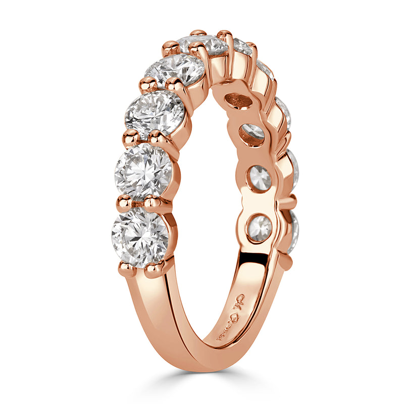 2.00ct Round Brilliant Cut Diamond Wedding Band in 18k Rose Gold