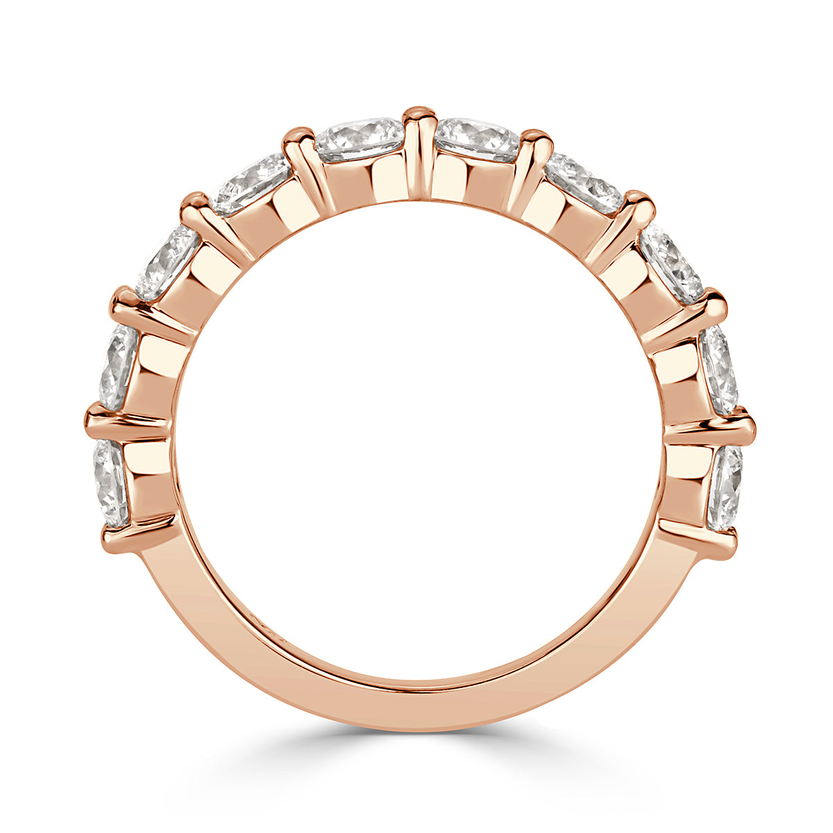 2.00ct Round Brilliant Cut Diamond Wedding Band in 18k Rose Gold