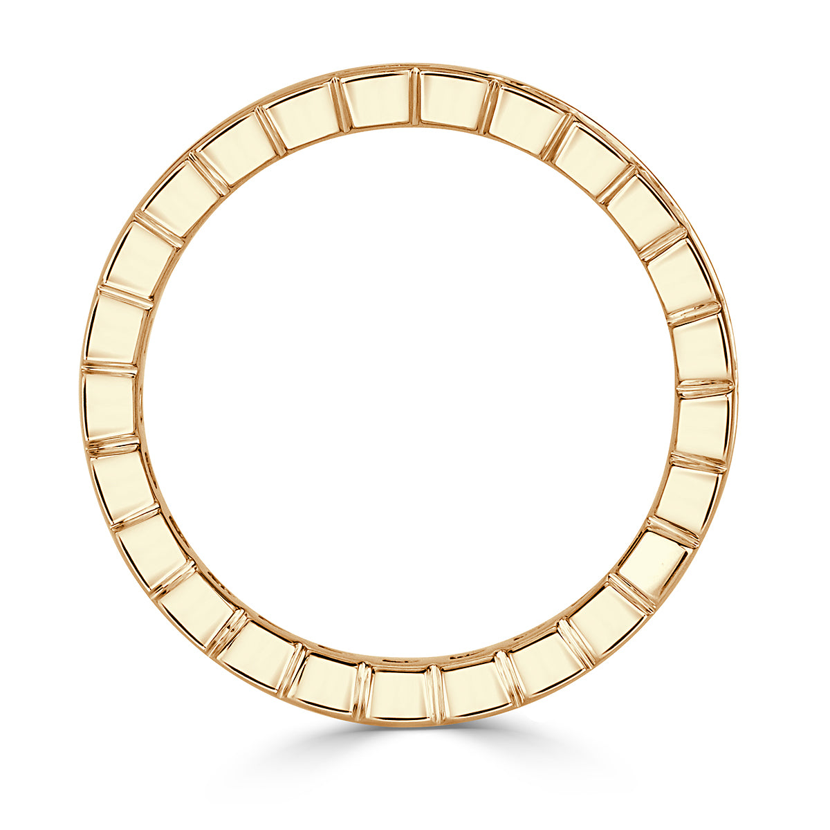 2.20ct Asscher Cut Diamond Eternity Band in 18k Champagne Yellow Gold