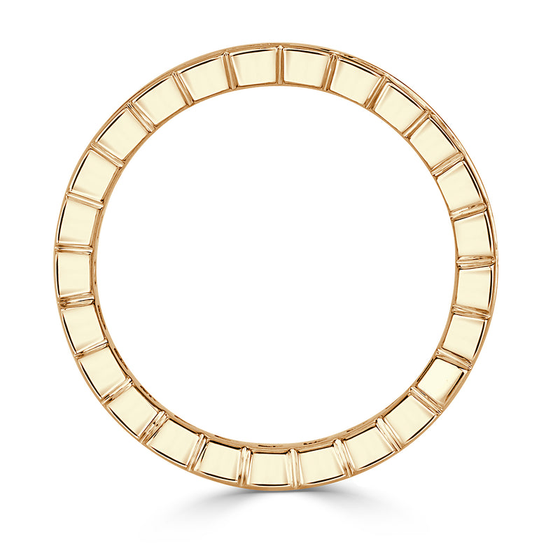 2.20ct Asscher Cut Diamond Eternity Band in 18k Champagne Yellow Gold