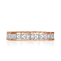 2.20ct Asscher Cut Diamond Eternity Band in 18k Rose Gold