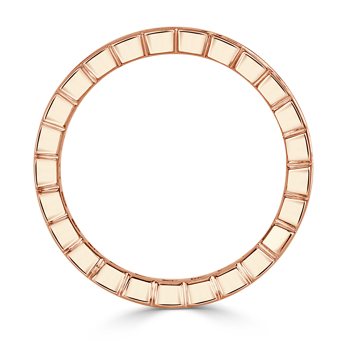 2.20ct Asscher Cut Diamond Eternity Band in 18k Rose Gold