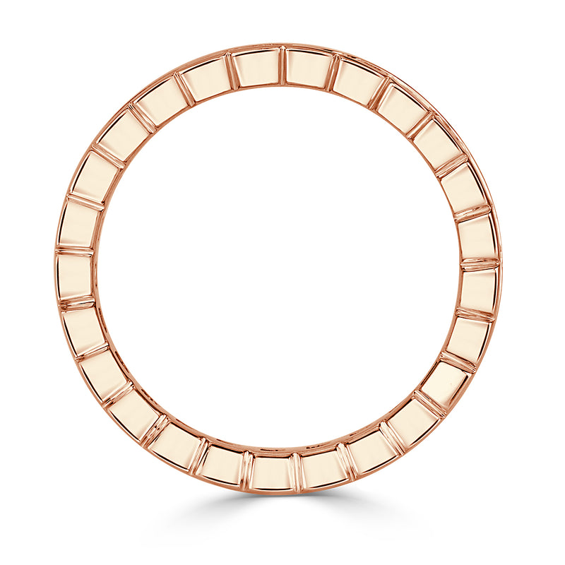 2.20ct Asscher Cut Diamond Eternity Band in 18k Rose Gold