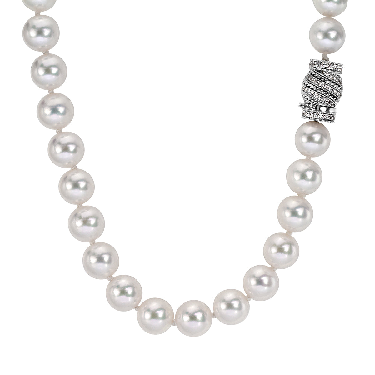 0.72ct Diamond and Pearl Necklace